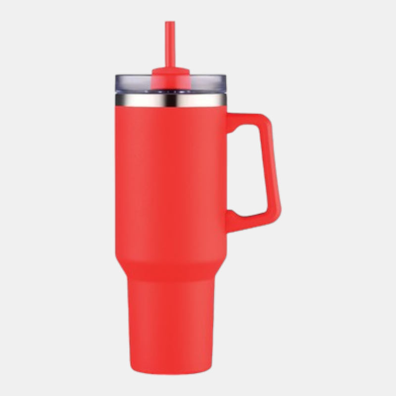 40oz Travel Mug with Handle and Straw
