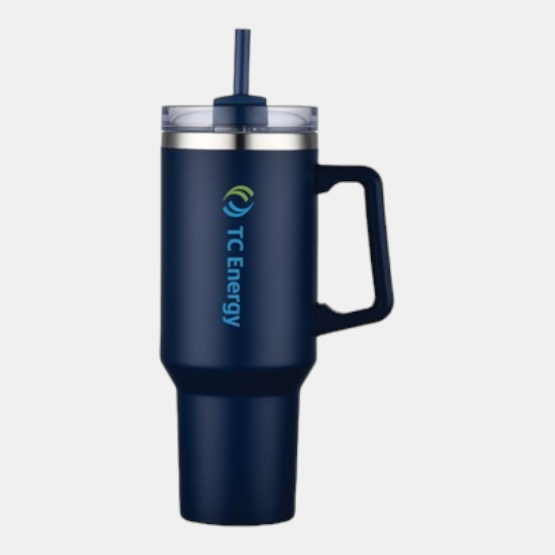 40oz Travel Mug with Handle and Straw
