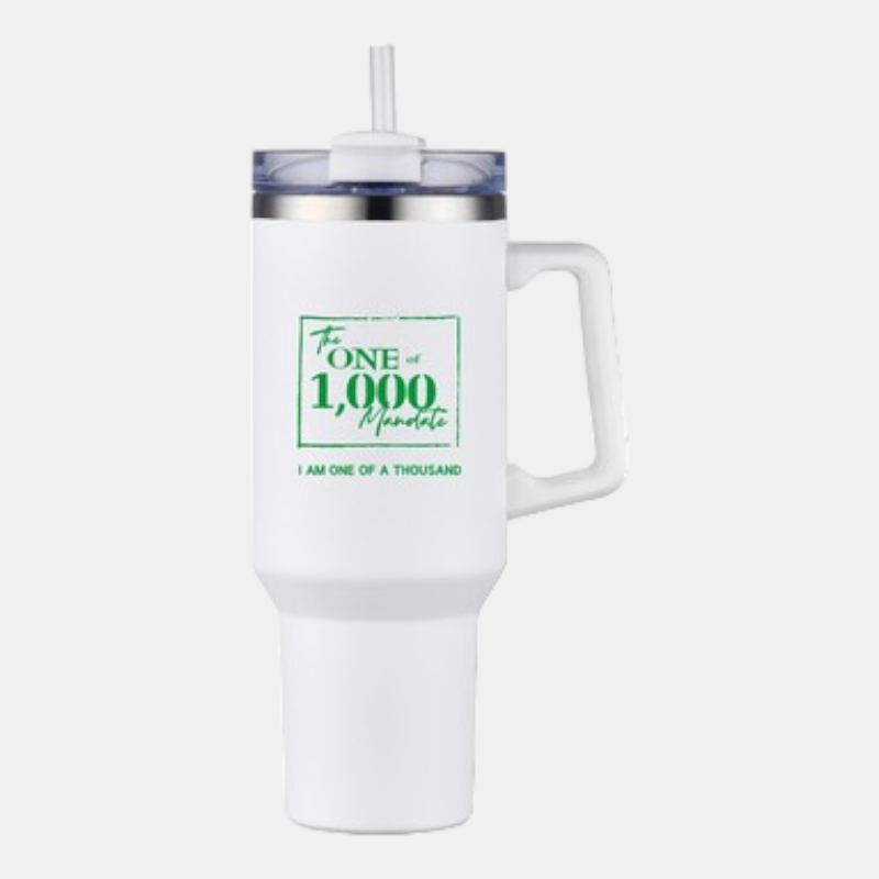 40oz Travel Mug with Handle and Straw