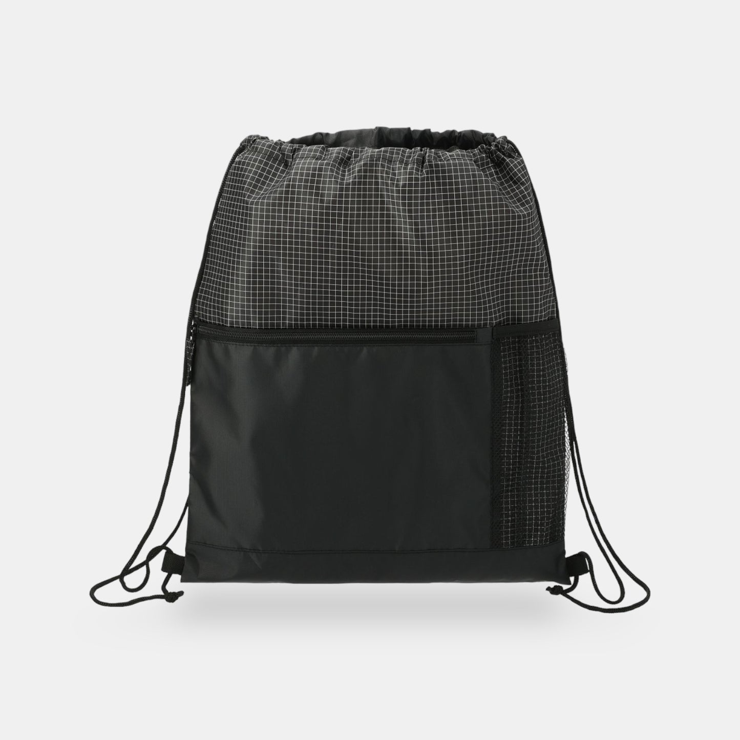 Grid Drawstring Bag