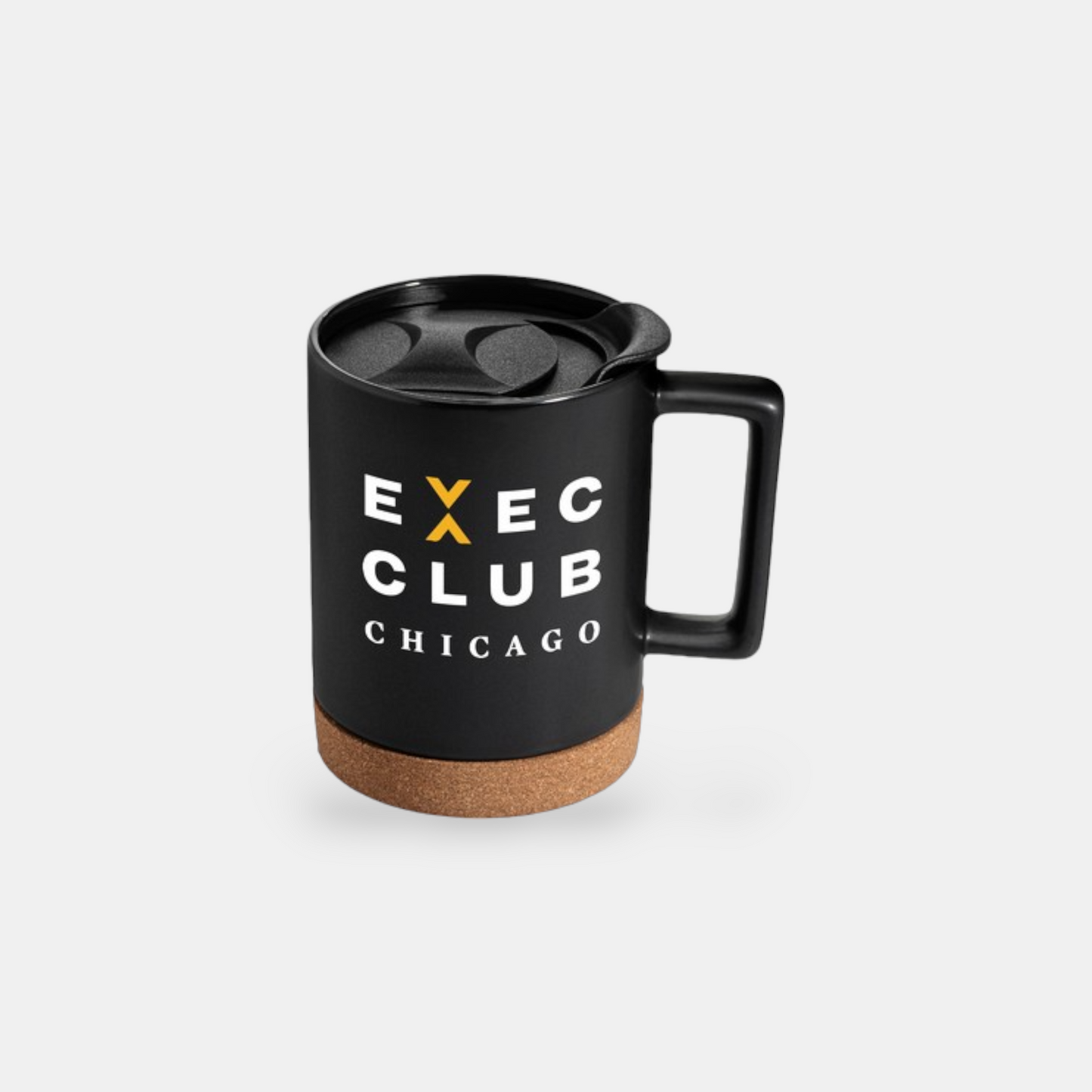 14oz Cork Base Square Handle Ceramic Mug