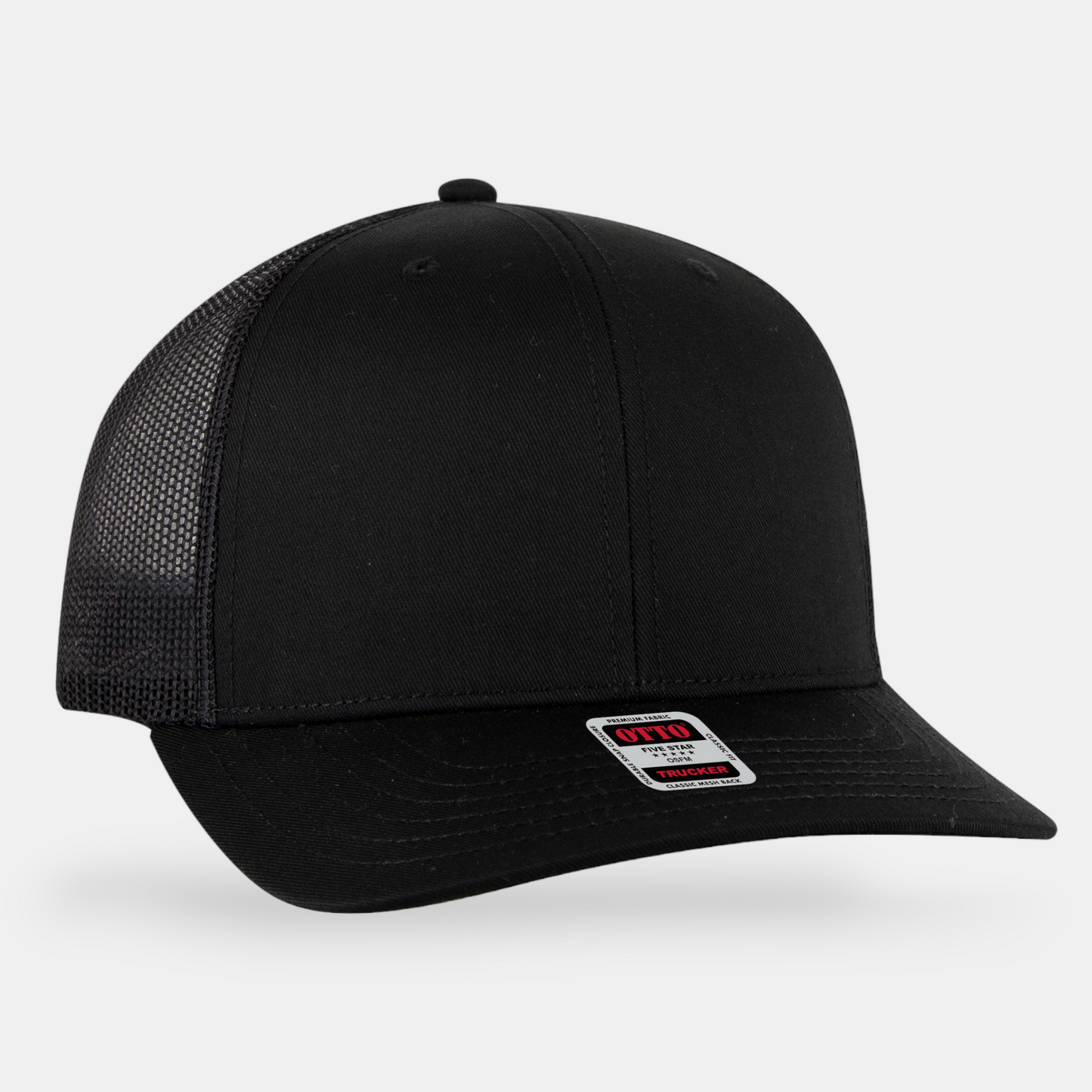 6 Panel Mid Profile Mesh Back Trucker Hat