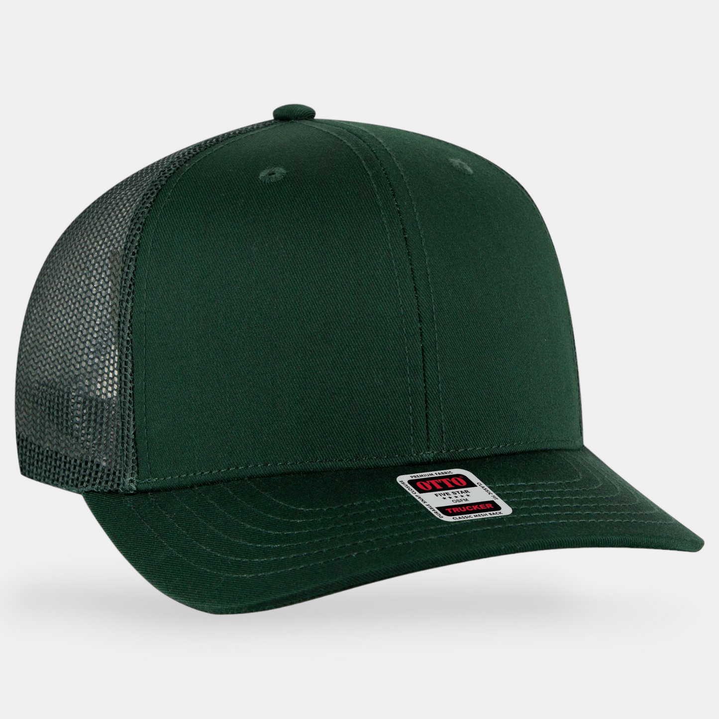 6 Panel Mid Profile Mesh Back Trucker Hat