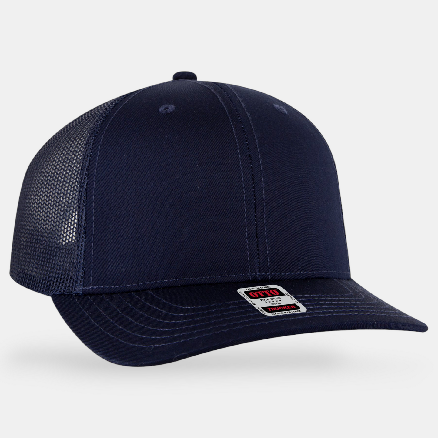 6 Panel Mid Profile Mesh Back Trucker Hat