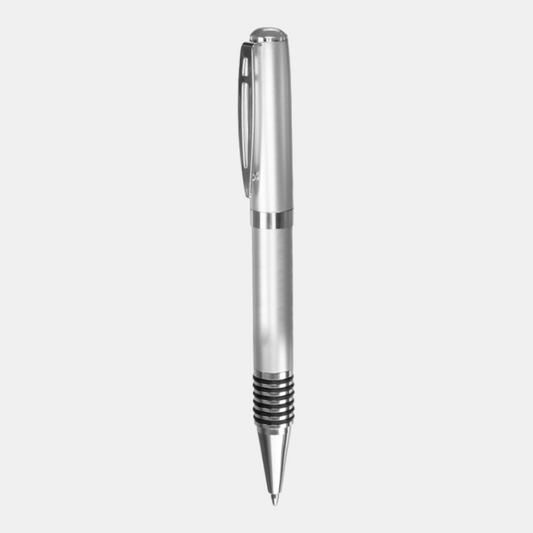 Ribbed Rubber Grip Silver Executive Pen