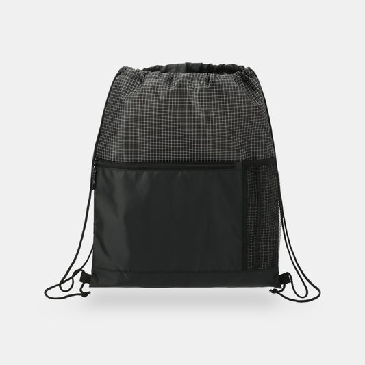 Grid Drawstring Bag